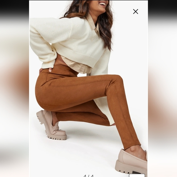 SPANX Pants - Spanx Faux Suede Leggings – Size Large | Rich Caramel Brown